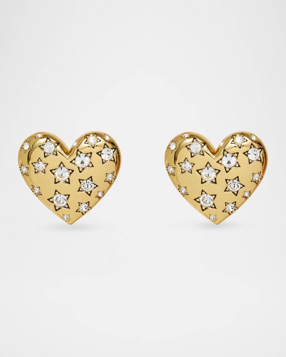 Celestial Heart Button Earrings
